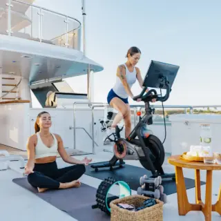 Gym Setup on Skylounge Aft Deck