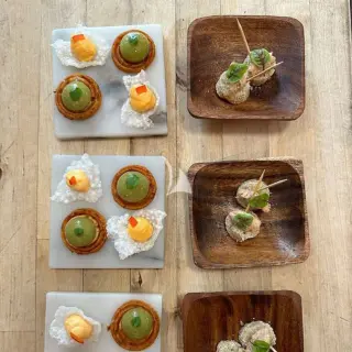 IMAGINE -  Maison Tart shells, avocado spheres & salmon bites