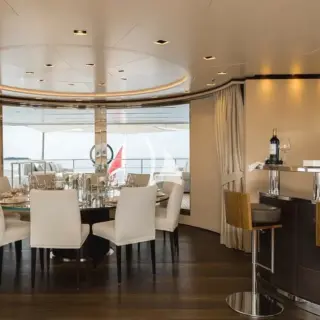 Bridge deck dining area and bar