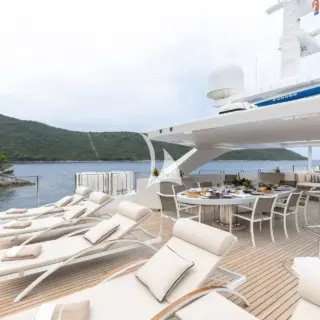 Sun deck sunloungers