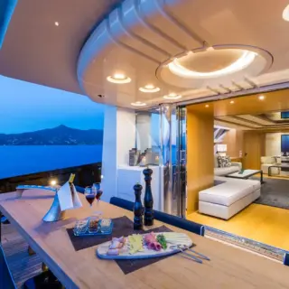 Aft deck night view