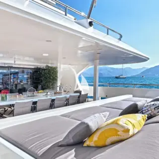 Main deck seating and sun beds