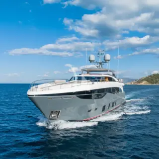 View of bow underway