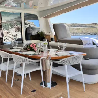Aft deck dining area