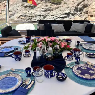 Fly bridge dining area