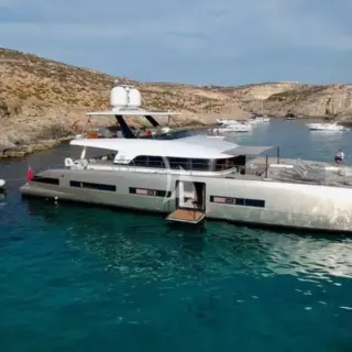 Master cabin with drop down terrace on to the sea