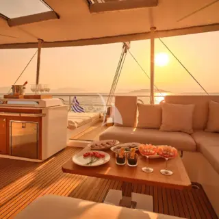Cocktail time on fly bridge