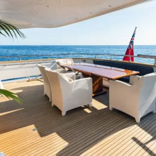 Aft deck dining table