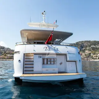 Swim platform at anchor