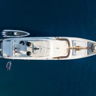 Ariel view at anchor