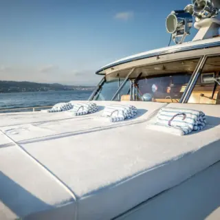 Sunpads on the foredeck