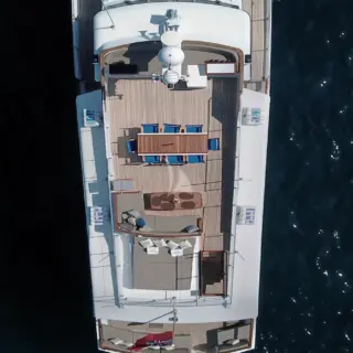Aerial view of Chantella's spacious upper deck