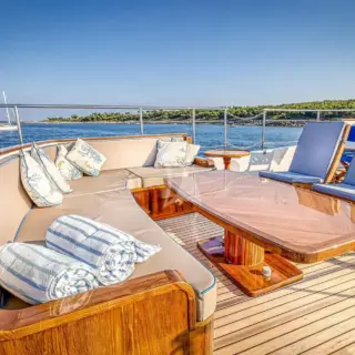 Dining area on Chantella's upper deck