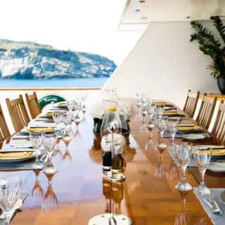 Bridge deck dining area