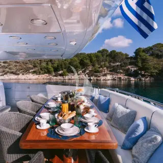 Aft deck dining area