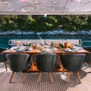 Aft deck dining area