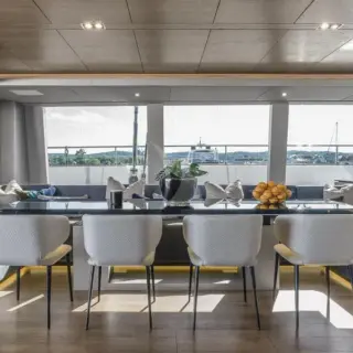 7X dinning table in the saloon