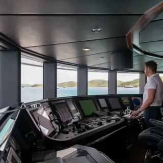Captain in the bridge