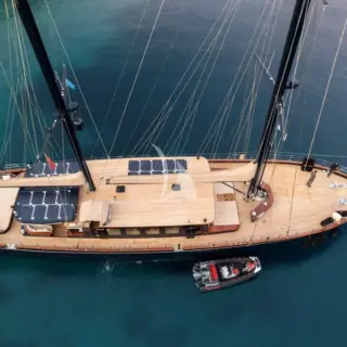 Miti One aerial view and solar panels