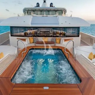 Owner's Deck Forward Jacuzzi and Sun Loungers