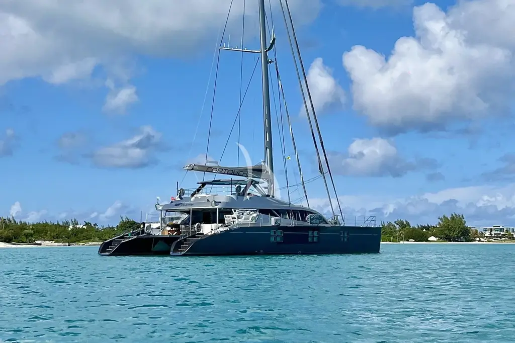 CARTOUCHE at anchor in the Bahamas