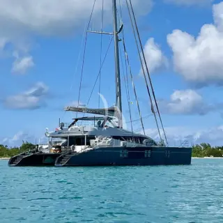 CARTOUCHE at anchor in the Bahamas