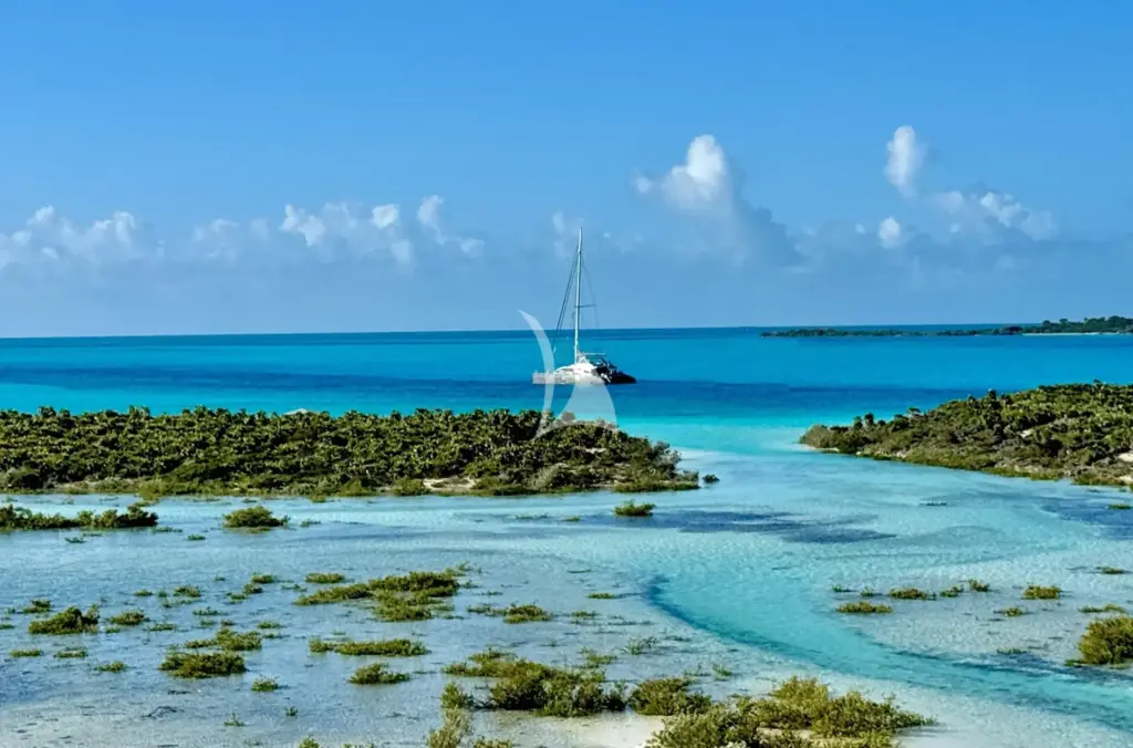 CARTOUCHE at anchor in the Bahamas