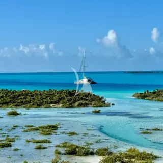 CARTOUCHE at anchor in the Bahamas