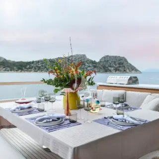 Upper deck dining table