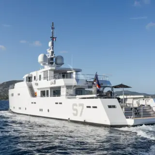 View of stern underway