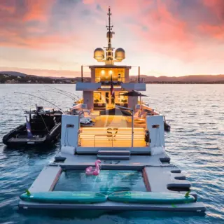 At anchor in evening