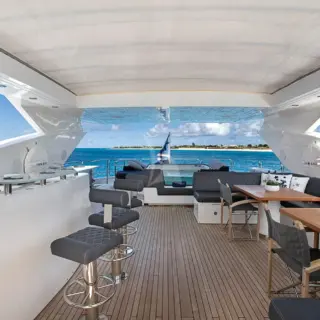Sun deck bar and tables