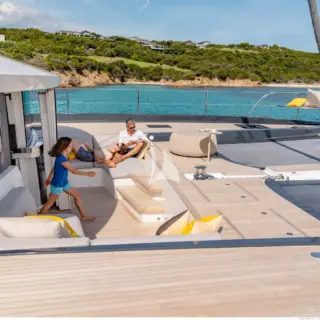 Lagoon 77 sistership - front cockpit