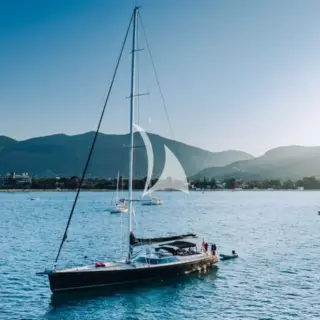 FREE AT LAST at anchor