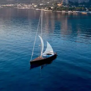 FREE AT LAST at anchor