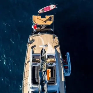 FREE AT LAST - At anchor, aft deck view