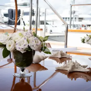 Exterior dining table detail