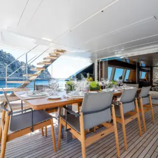 Upper deck dining table