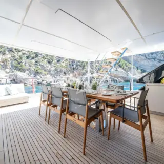 Upper deck dining table