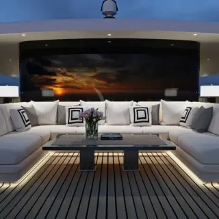 sundeck bow lounge area
