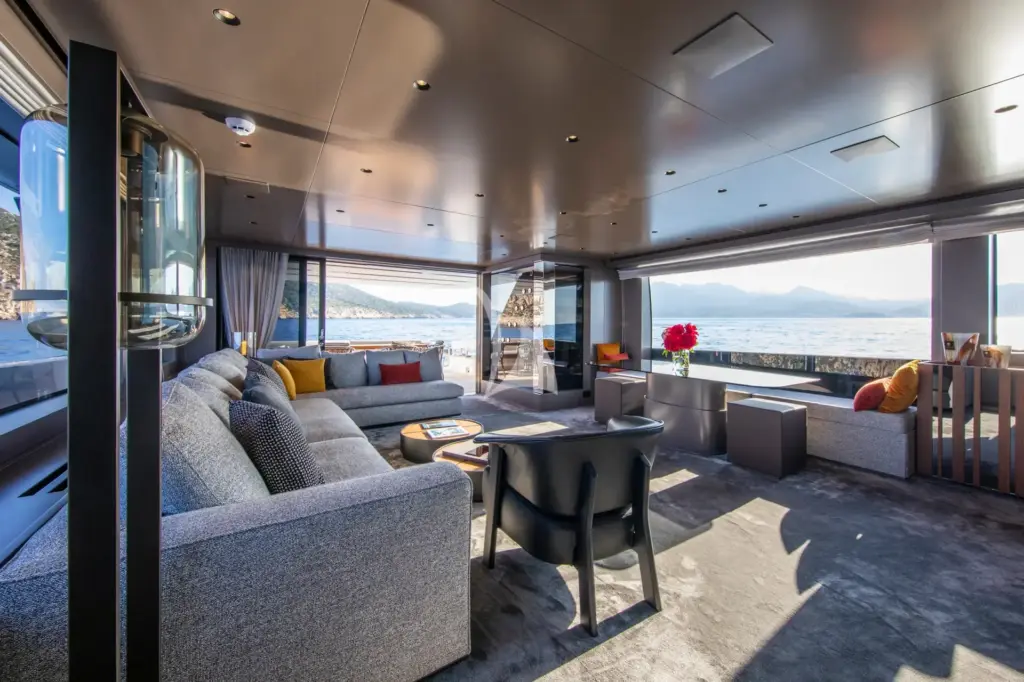 SEVEN - Main Salon  Aft View Towards Port Quarter 