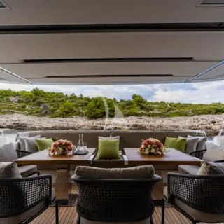 Main Deck Table for 9, Leaf to connect tables available