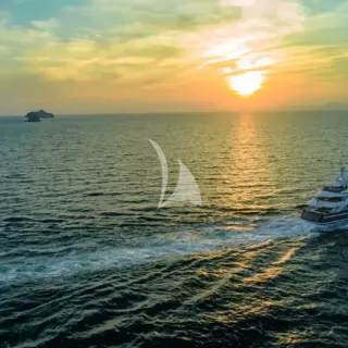 Underway at sunset