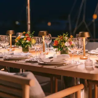 XIPHIAS - Upper deck - dinner set up