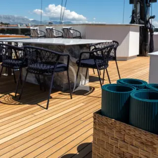Al fresco entertainment on the sun deck