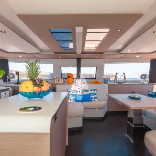 Galley and saloon area