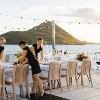 Heli deck dining