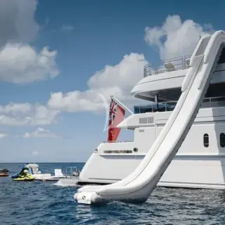 Waterslide from bridge deck