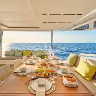 Aft deck dining area