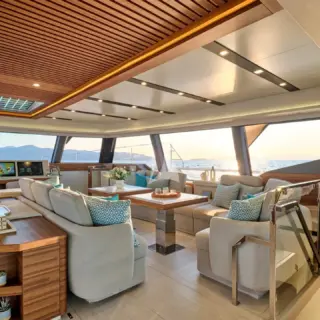 Main Salon with convertible dining table